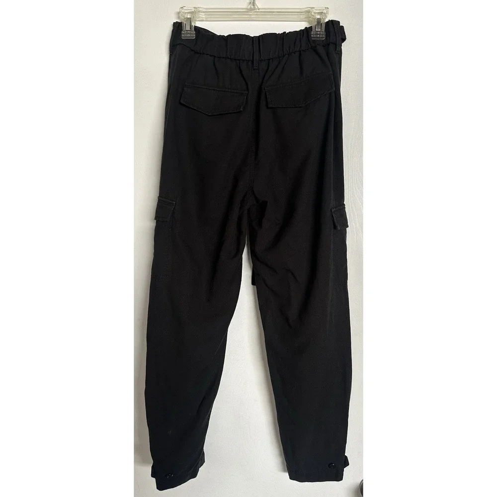 Banana Republic Lyocell Linen Blend‎ Belted Cargo Pants 6L Black RT $110 READ